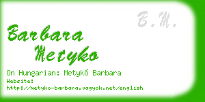 barbara metyko business card